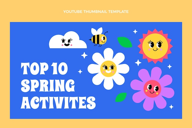 Free vector flat spring youtube thumbnail