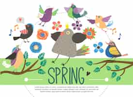 Free vector flat springtime template