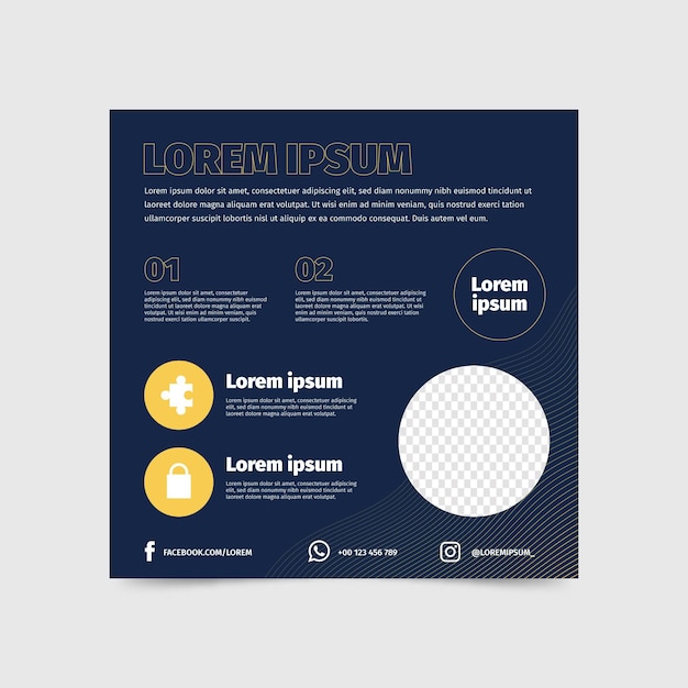 Flat square flyer template