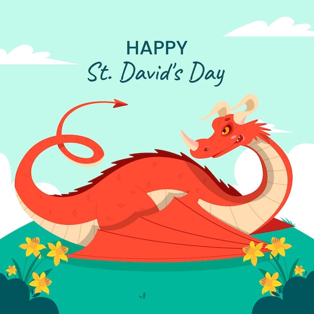 Free vector flat st. david's day illustration