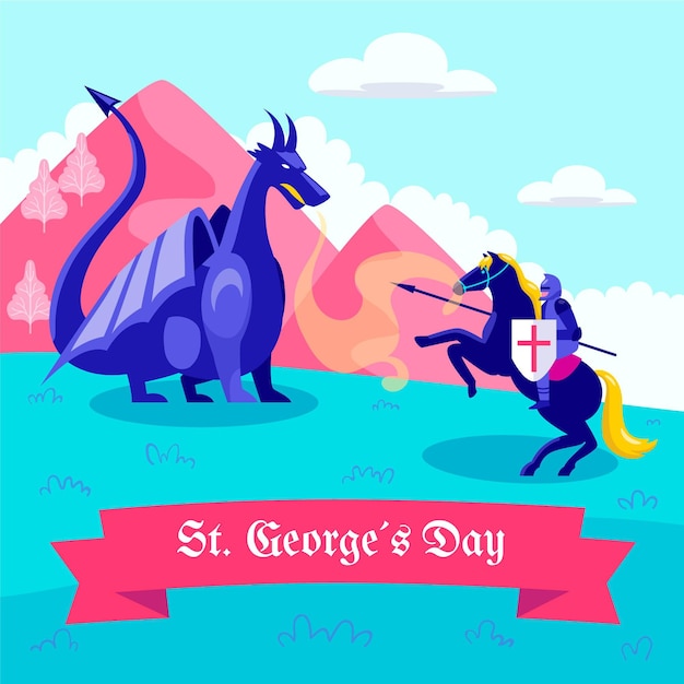 Free vector flat st. george's day illustration