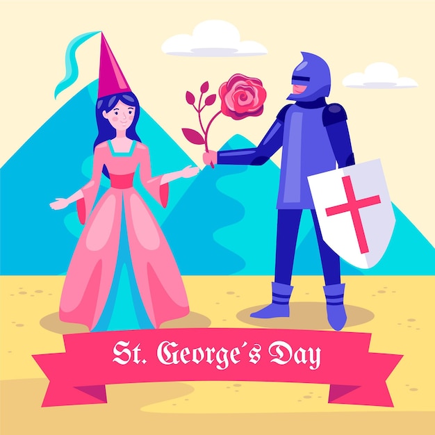 Flat st. george's day illustration