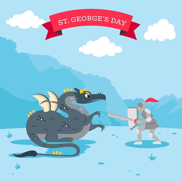 Free vector flat st. george's day illustration