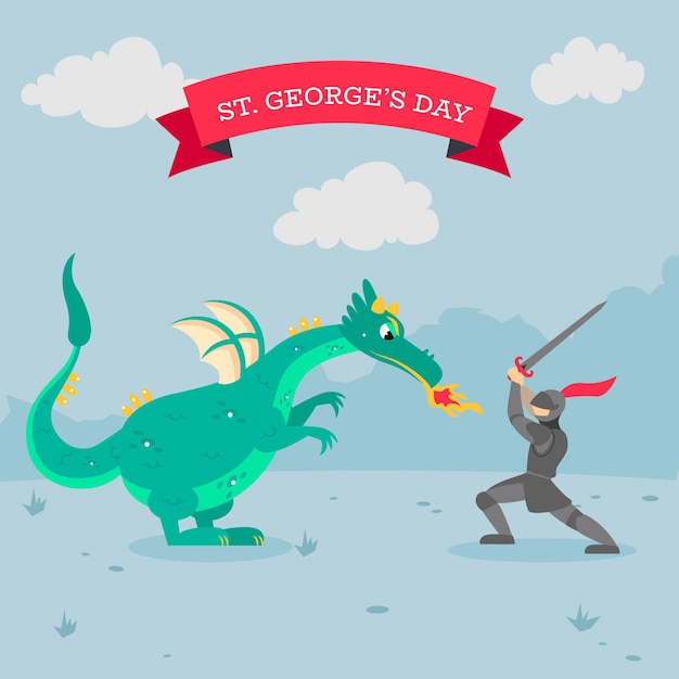 Flat st. george's day illustration