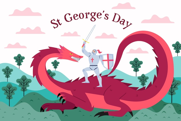 Flat st. george's day illustration