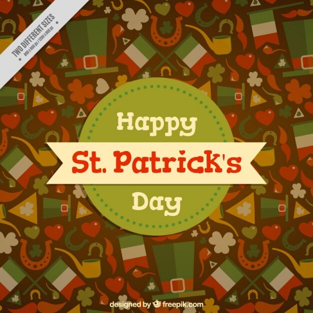 Free vector flat st patrick's day background with variety of decorative items