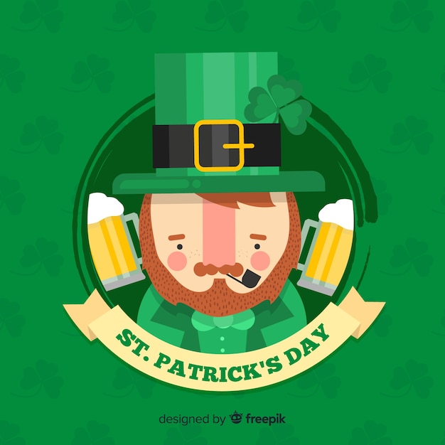 Flat st. patrick's day background