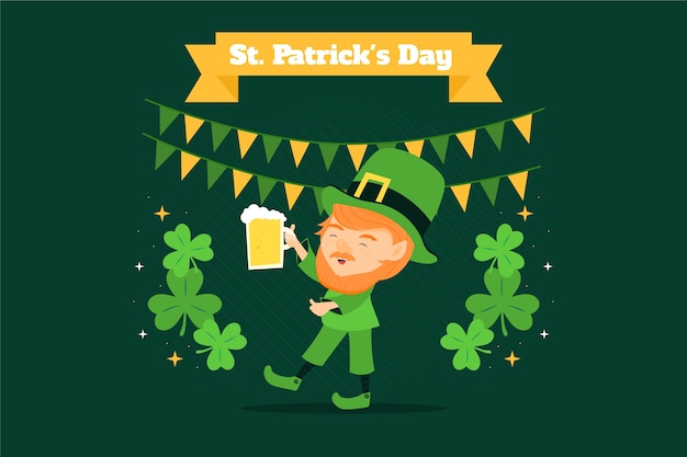 Flat st. patrick's day background