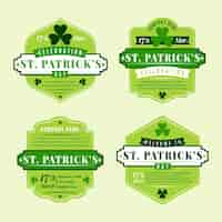 Free vector flat st. patrick's day badge collection