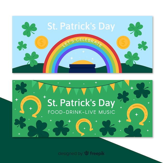 Free vector flat st. patrick's day banner