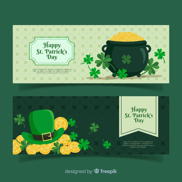 Flat st. patrick's day banner