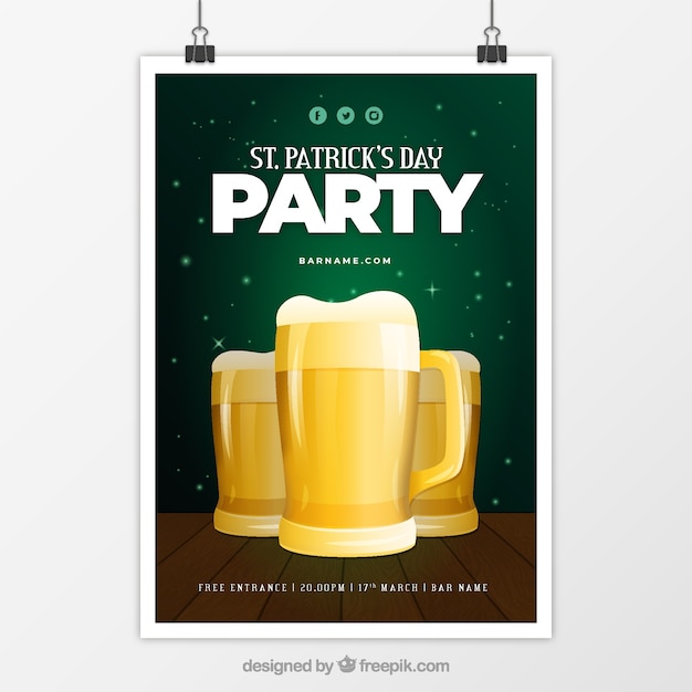 Free vector flat st. patrick's day flyer/poster