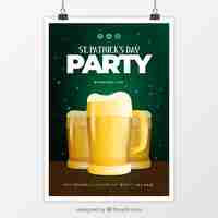 Vettore gratuito piatto st. volantino / poster di patrick's day