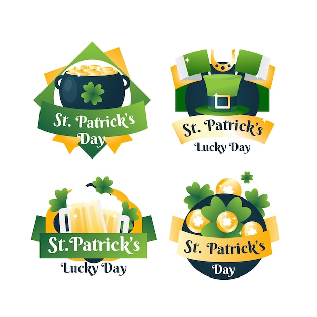 Free vector flat st. patrick's day labels