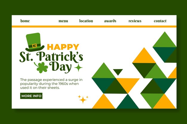 Flat st patricks landing page