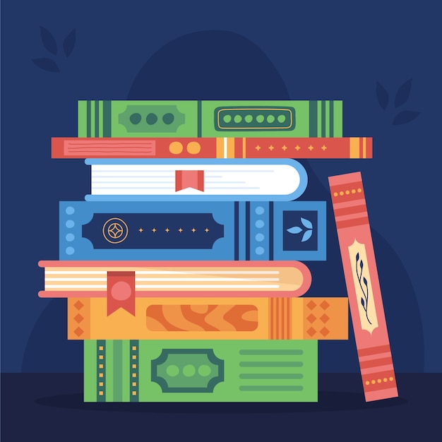 Free vector flat stack of books