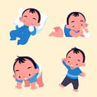 Free vector flat stages of a baby boy