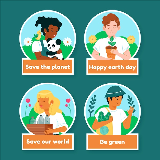 Free vector flat stories collection for earth day celebration