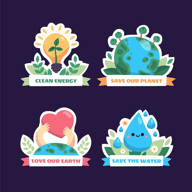 Free vector flat stories collection for earth day celebration