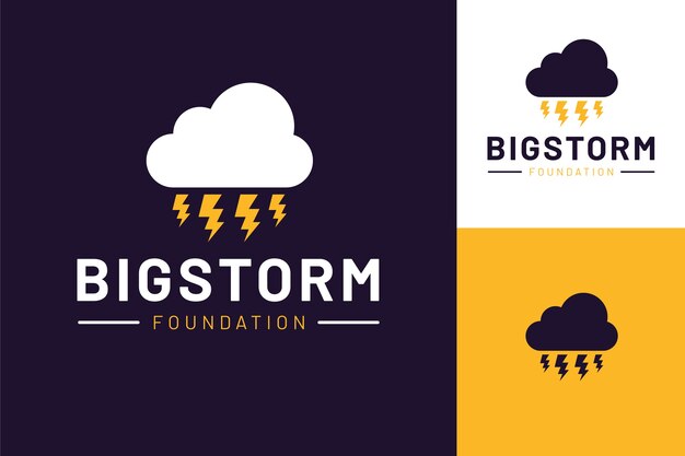 Flat storm logo templates set