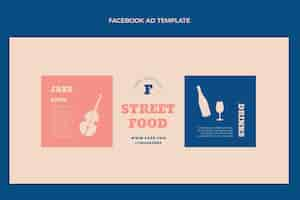 Vettore gratuito piatto street food facebook