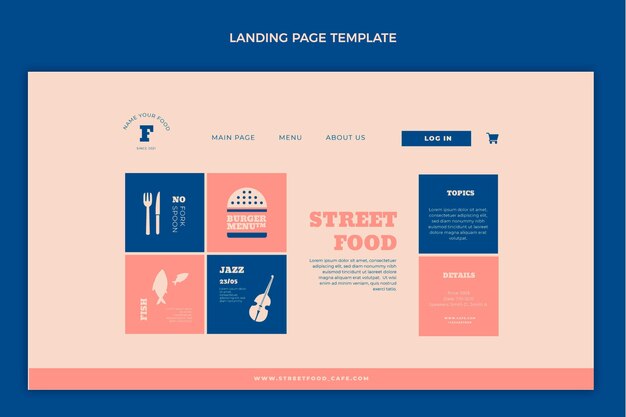 Flat street food landing page
