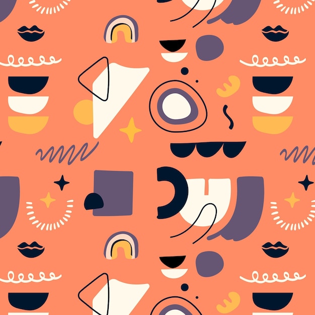 Free vector flat style abstract shapes pattern