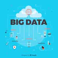 Free vector flat style big data background