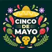 Free vector flat style cinco de mayo event