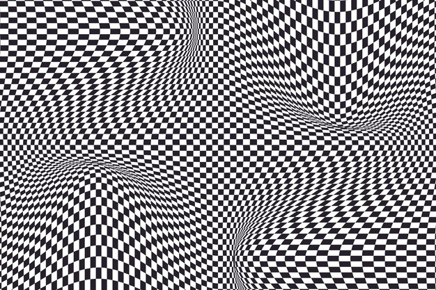 Flat style distorted checkered background