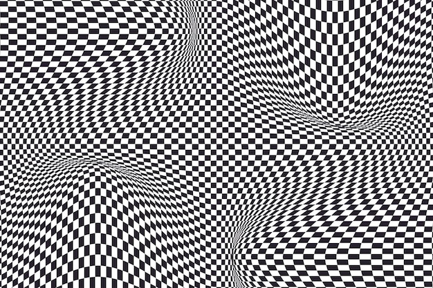 Flat style distorted checkered background