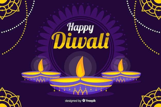 Flat style diwali background