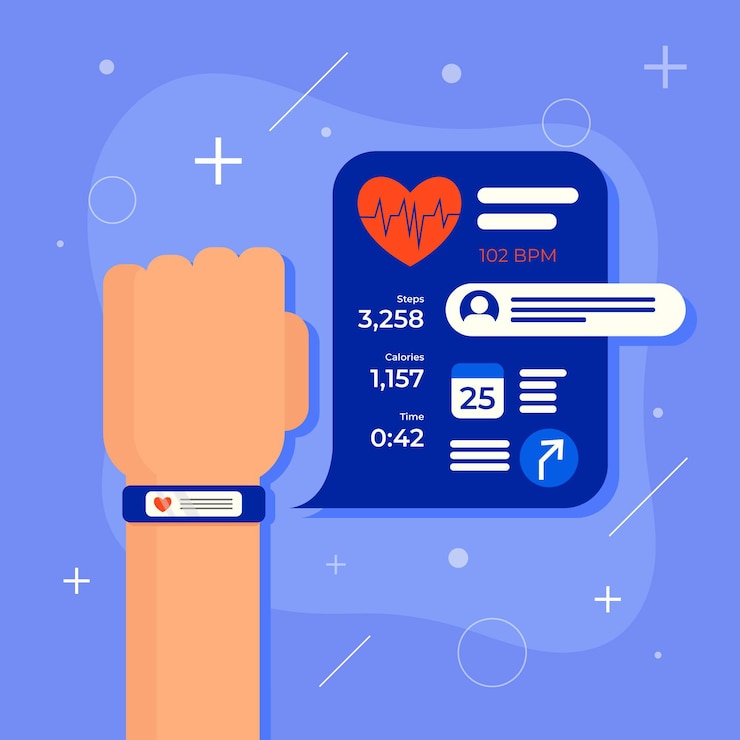 Free Vector flat style fitness trackers