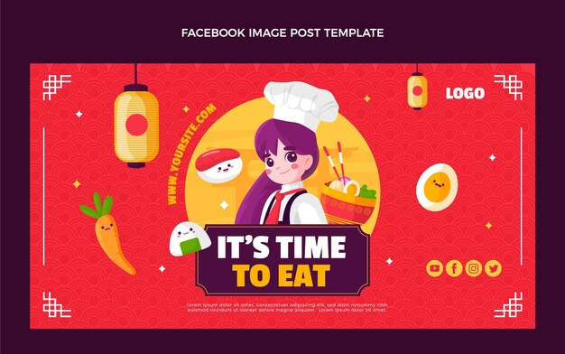 Flat style food facebook post