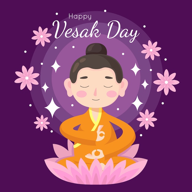 Vesak 축하 플랫 스타일