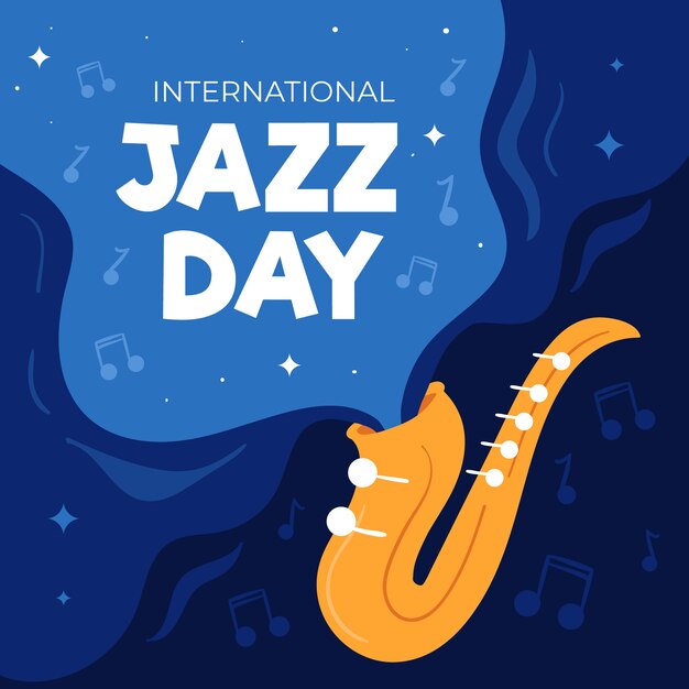 Международный день джаза в стиле flat