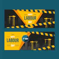 Free vector flat style labour day banners