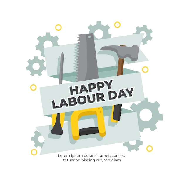Free vector flat style labour day event