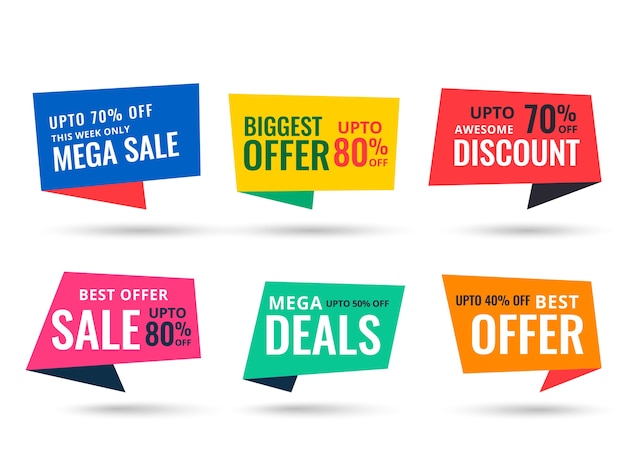 Free vector flat style mega sale banner template design