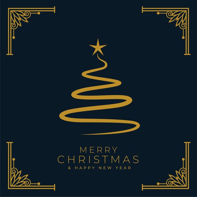 Flat style merry christmas tree background 