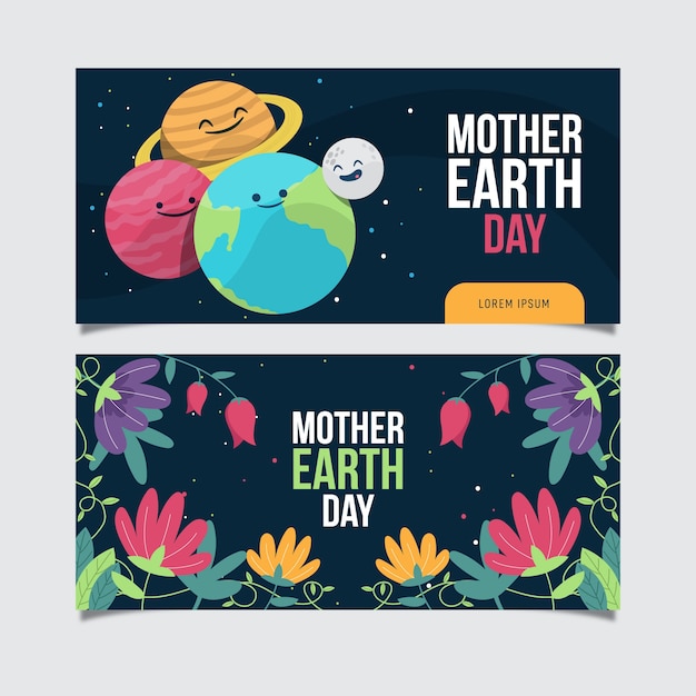 Free vector flat style mother earth day banner