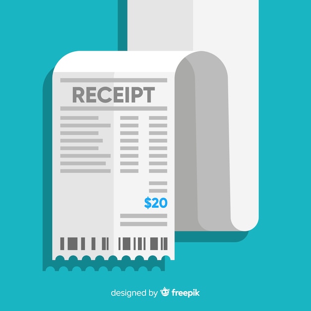 Flat style payment receipt