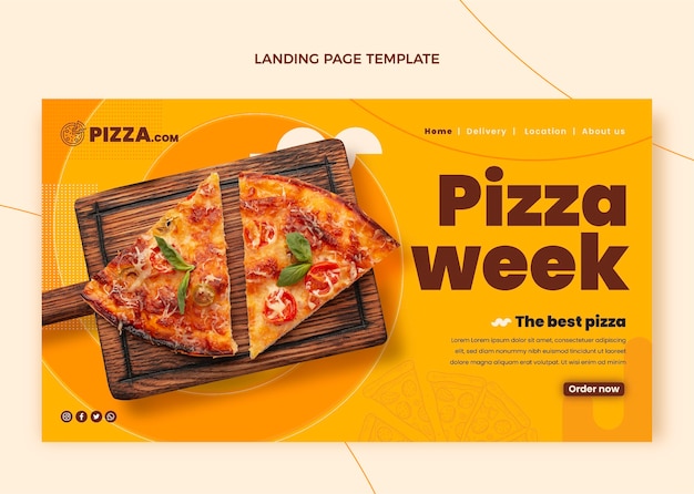 Free vector flat style pizza week landing page