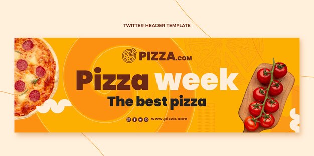 Flat style pizza week twitter header