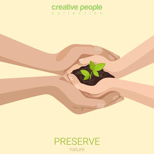 Free vector flat style preserve save nature ecology insurance concept
