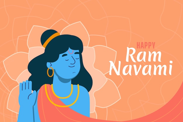 Free vector flat style ram navami celebration