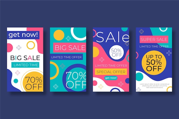 Free vector flat style sale instagram stories