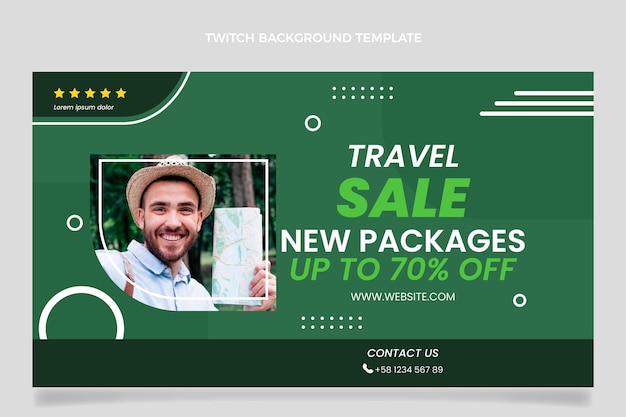 Flat style sale travel twitch background