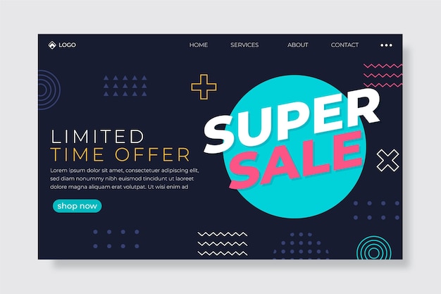 Flat style sales landing page