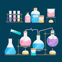 Free vector flat style science lab with elements